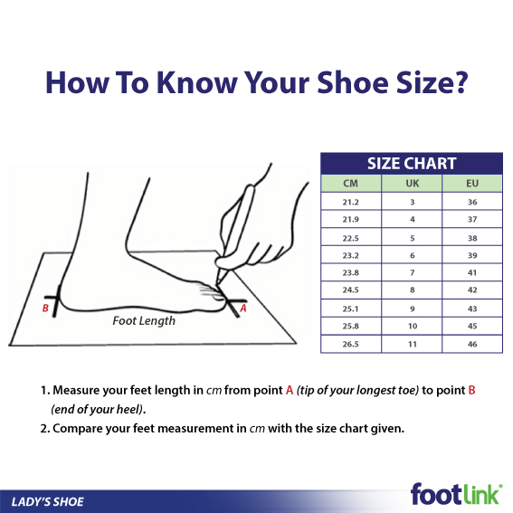 Footlink Health Shoe Measuring Chart